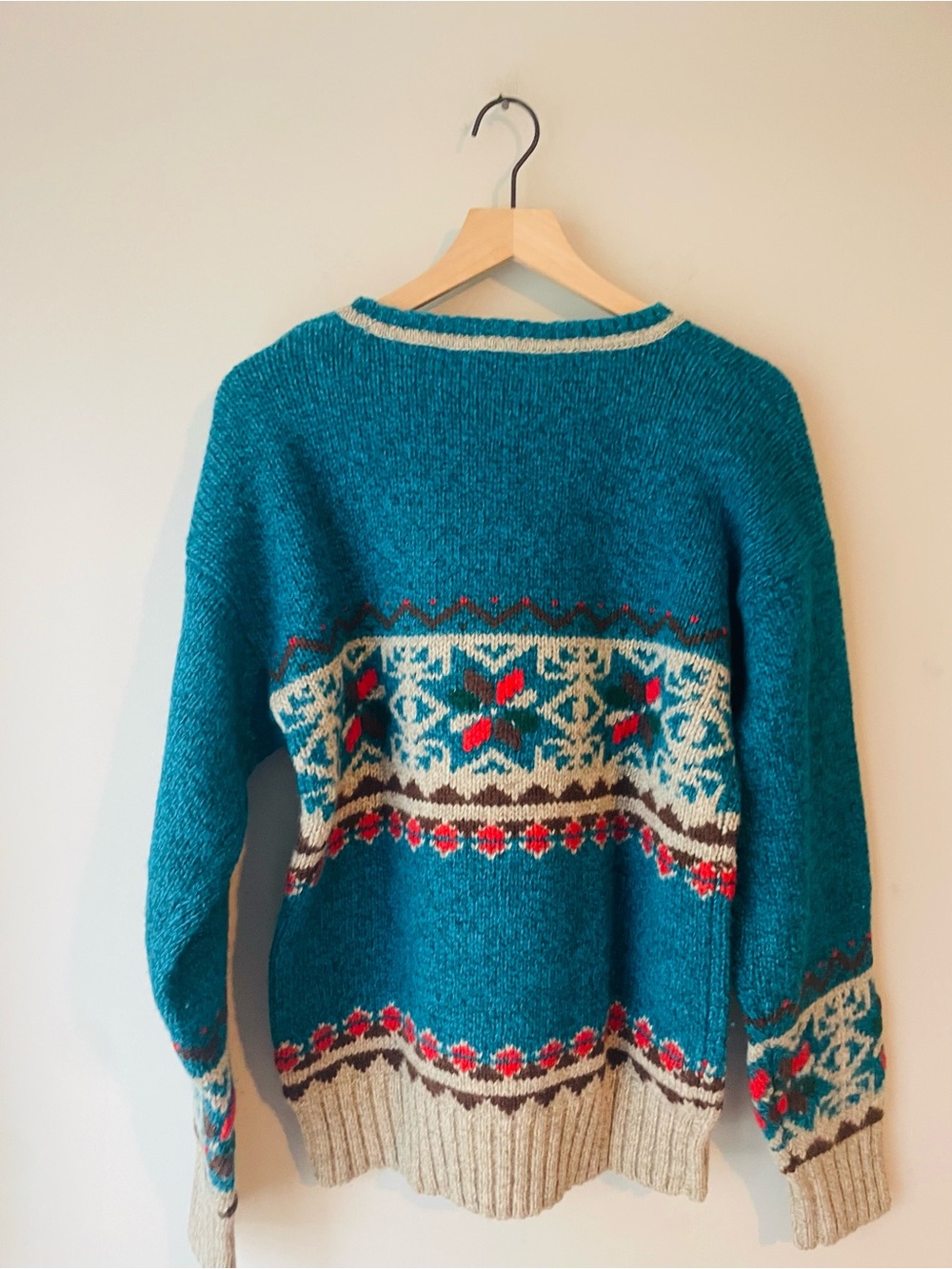 Chaps Ralph Lauren Shetland Wool RARE Fair Isle Sweater - Picture 4 of 5